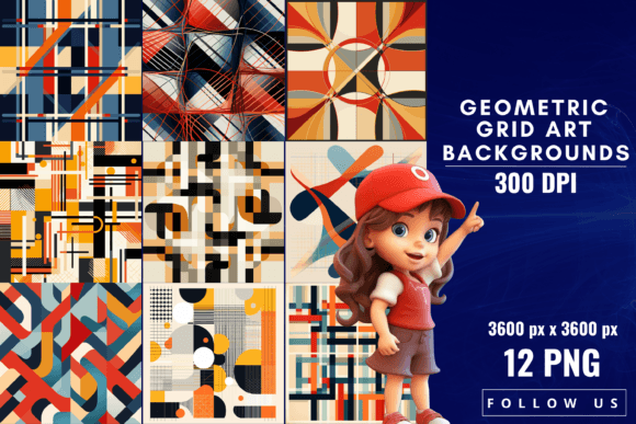 Download Geometric Grid Art Backgrounds - Art Collection