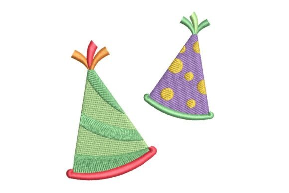 Download Colorful Party Hats Embroidery Design - Art Collection