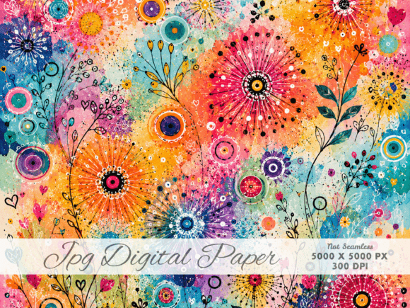 Download Color Splash Garden Digital Paper JPG, a - Garden Collection