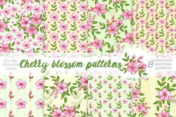 Download Watercolor Cherry Blossom Patterns - Blossom patterns Collection