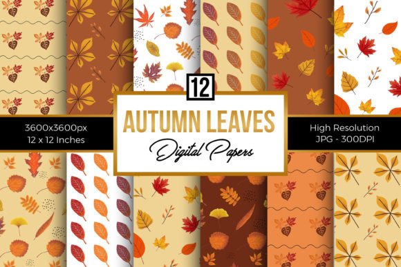 Download Autumn Leaves Fall Pattern Digital Paper - Leaves Collection
