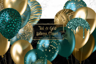 Download Teal and Gold Balloons Clipart - Art Collection