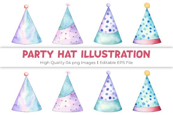 Download Watercolor Whimsical Party Hat Clipart - Art Collection