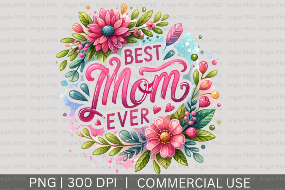 Download Best Mom Ever Floral PNG Clipart - Art Collection