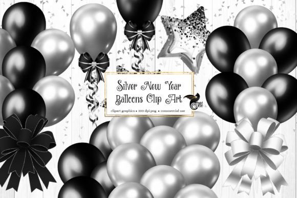 Download Silver New Years Balloons Clipart - Art Collection