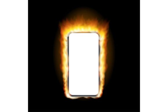 Download Smartphone Fire Mockup. Cellphone Frame - Art Collection