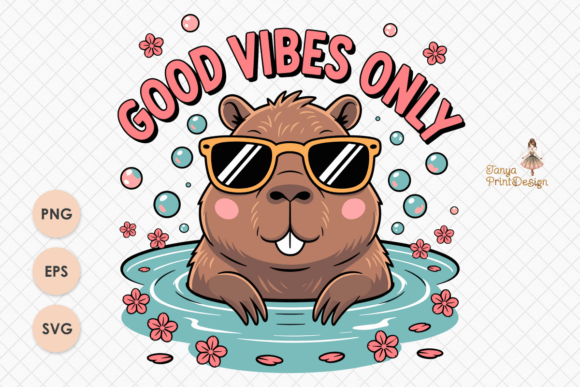 Download Good Vibes Only Capybara – Cute Clipart - Art Collection