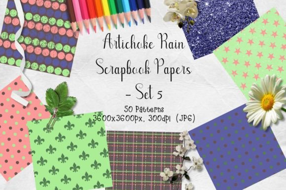 Download Artichoke Rain Scrapbook Papers Set 5 - Art Collection