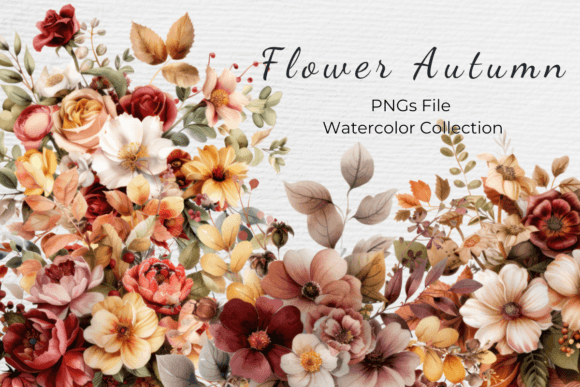 Download Watercolor Autumn Florals Clipart - Art Collection