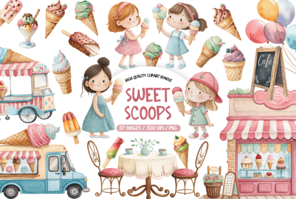 Download Ice Cream Truck Clipart Bundle - Art Collection