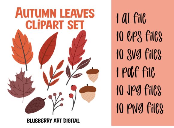 Download Autumn Foliage Leaves Clipart Set - Art Collection