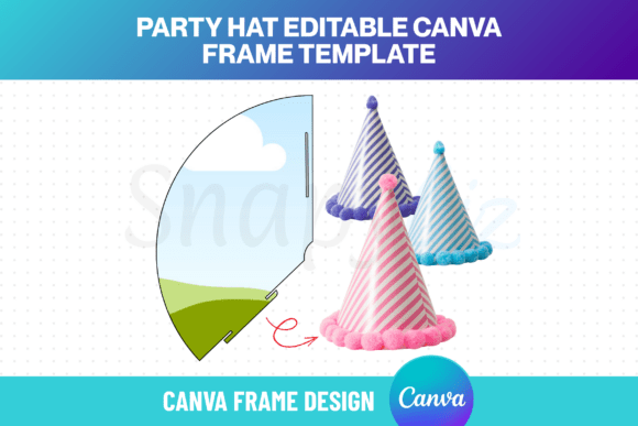 Download Party Cone Hat Canva Frame Template PDF - Art Collection