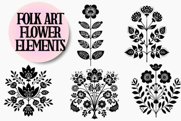 Download Folk Art Flower Elements - Art Collection