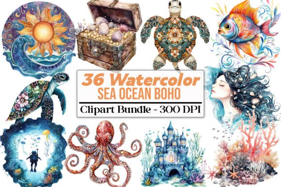 Download Sea Ocean Boho Clipart - Art Collection