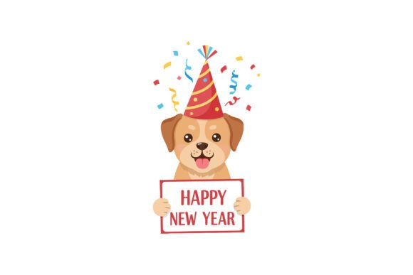 Download Cheerful Dog in a Party Hat Celebrating - Art Collection