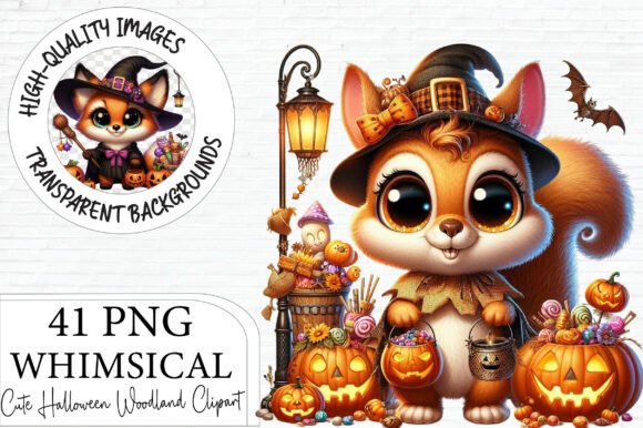 Download Cute Halloween Woodland Animals Clipart - Art Collection