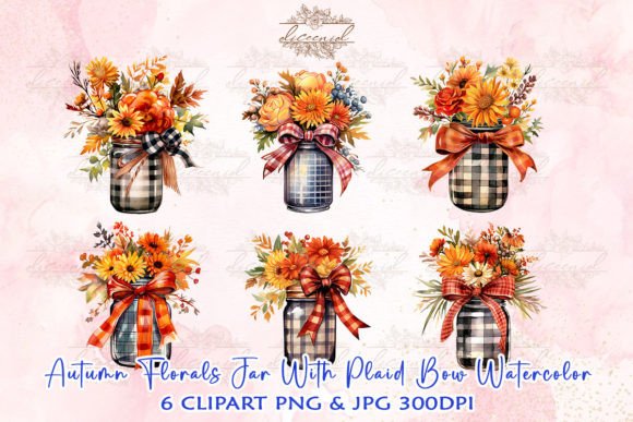 Download Autumn Florals Jar Watercolor Clipart - Art Collection