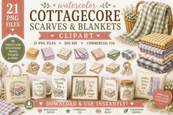Download Cottagecore Scarves &amp; Blankets Clipart - Art Collection