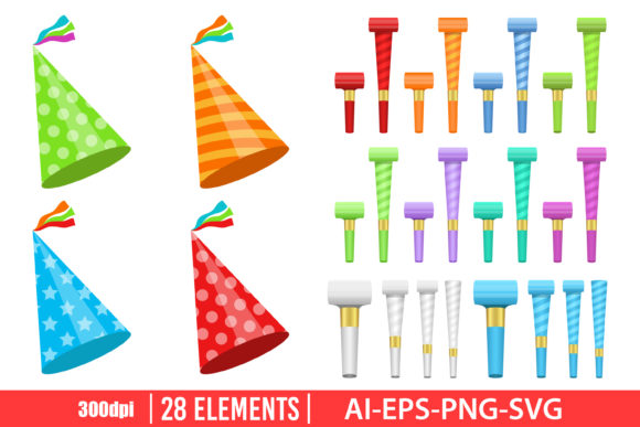 Download Party Hat and Horn Clipart Set - Art Collection