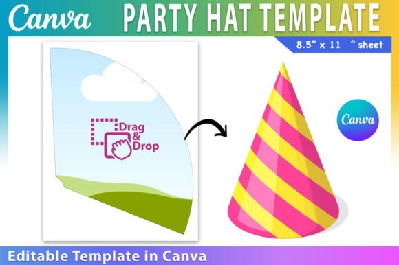 Download Editable Canva Party Hat Template - Art Collection