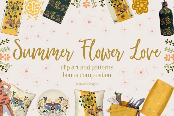 Download Summer Flower Love Patterns and Clipart - Art Collection