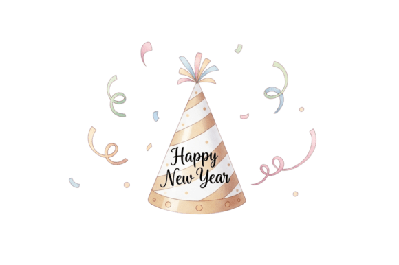 Download Happy New Year Party Hat and Confetti - Art Collection