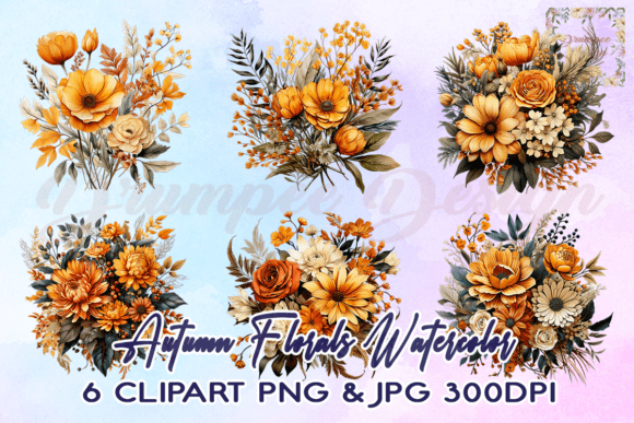 Download Autumn Florals Watercolor Clipart - Art Collection