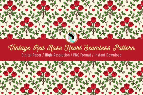 Download Red Rose Heart Seamless Pattern PNG - Art Collection