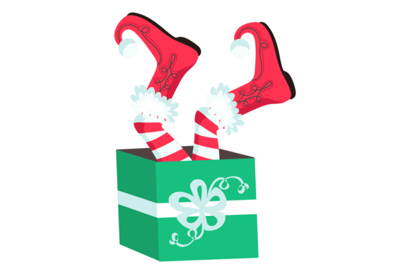 Download Christmas Elf Stuck in Present Box. Gift - Premium Bundle