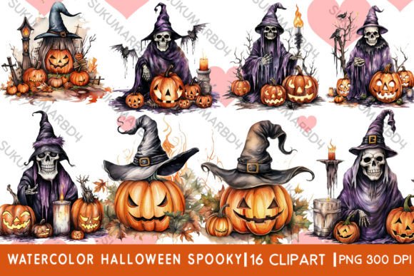 Download Watercolor Halloween Spooky Clipart - Art Collection