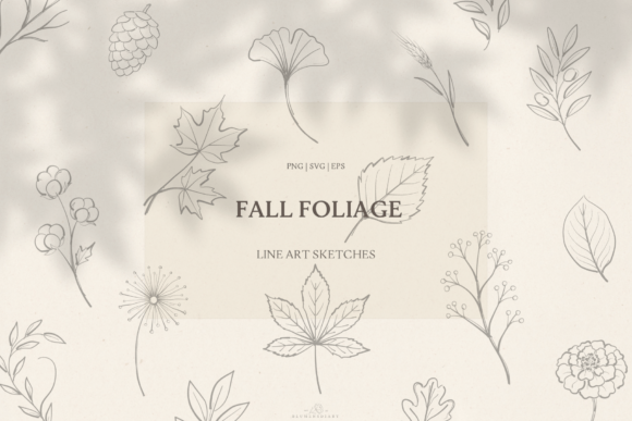 Download Fall Foliage Line Art Sketches - Art Collection
