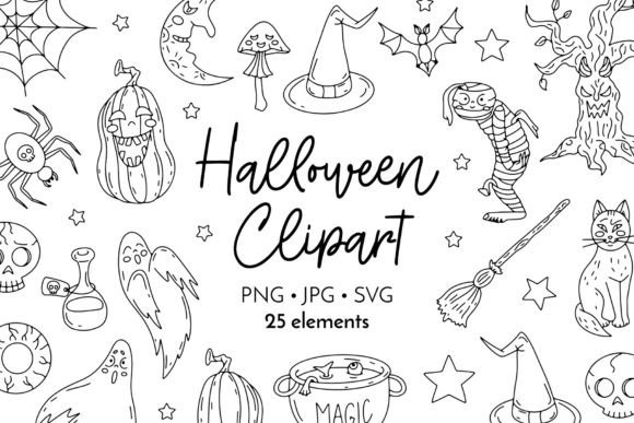 Download Line Art Halloween Vector Clipart - Art Collection