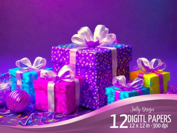 Download Ultraviolet Light Birthday Present Scene - Premium Resources