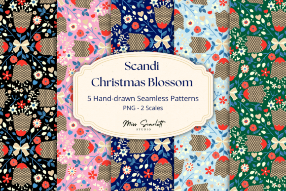 Download Scandi Christmas Blossom Patterns PNG - Blossom patterns Collection