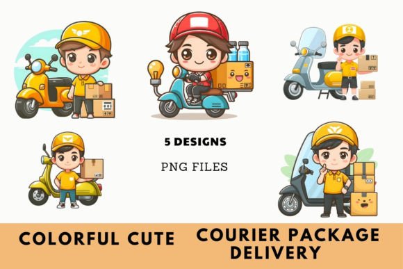 Download Cute Courier Package Delivery - Package Collection