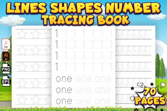 Download Lines Shapes Numbers Tracing Worksheets - Shapes Collection